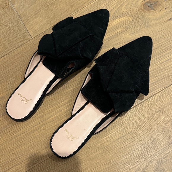 J. Crew Shoes - J Crew Black Bow Slip-On Women's Flats